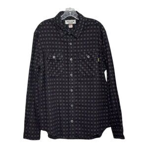 Devium USA Shirt Men's Lg Flannel Checkered Button Up Heavyweight Workwear Camp
